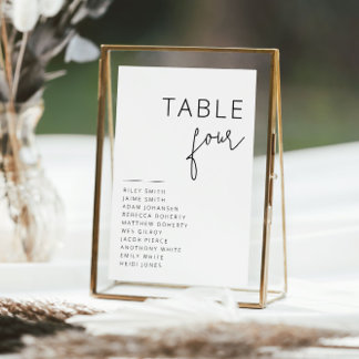 Élégant noir et blanc Mariage Numéros de table