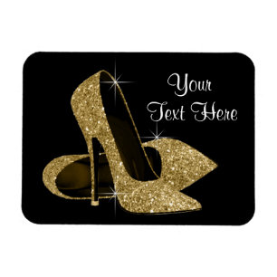 Elégant Noir et Or Haut talon Magnets de chaussure