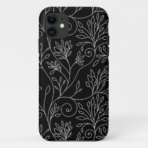 Élégant noir fleurs blanches iPhone 5 Coque
