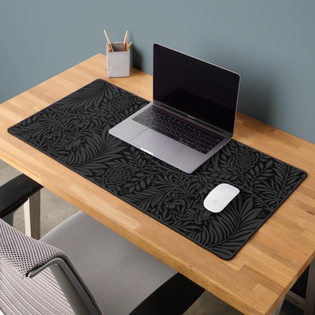 Élégant noir floral botanique (Bureau 2)