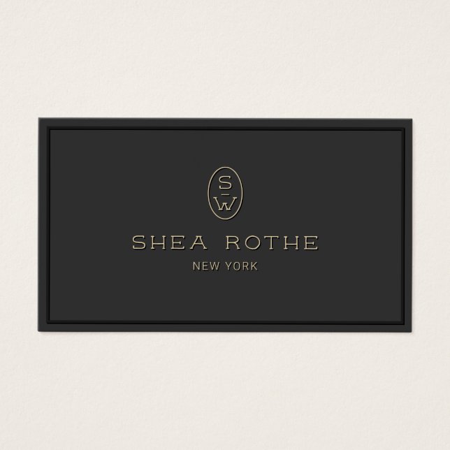 Élégant Noir Professionnel Monogramme 3D Typograph (Devant)