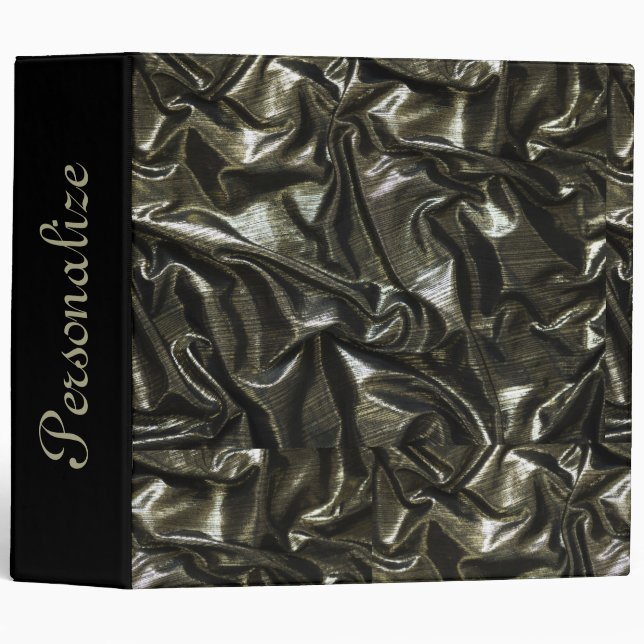 Elégant noir satin look 2" classeur (Devant/Côté)