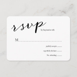 Elégant Noir Stripes Mariage RSVP