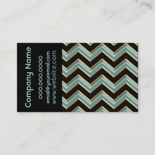 Elégant noir sur Turquoise Carte de visite Motif Z