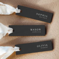Elegant Noir Wedding Name Place Cards
