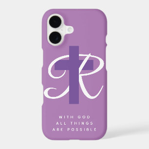 Élégant nom de croix religieuse monogramme clair v
