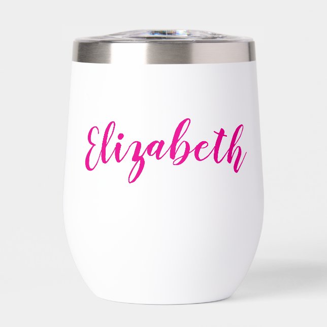 Élégant nom personnalisable Verre de Vin Stemless (Avant)