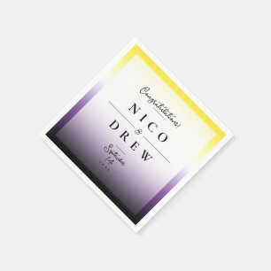 Elegant Nonbinary Pride Wedding  Napkin