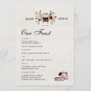 Elegant Norse Viking Wedding Menu