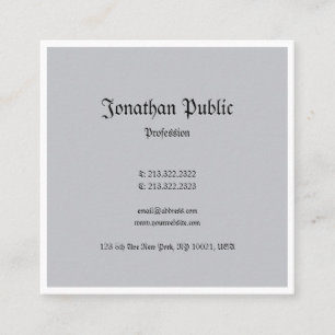 Elegant Nostalgic Classic Look Minimalistic Plain Square Business Card