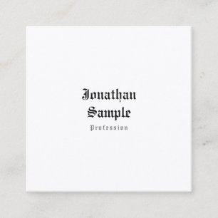 Elegant Nostalgic Classic Look Professional Design Square Business Card