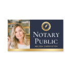 Elegant Notary Public Photo Gold Dark Blue