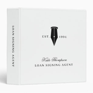 Elegant Notary Public Signing Agent Black Logo Binder