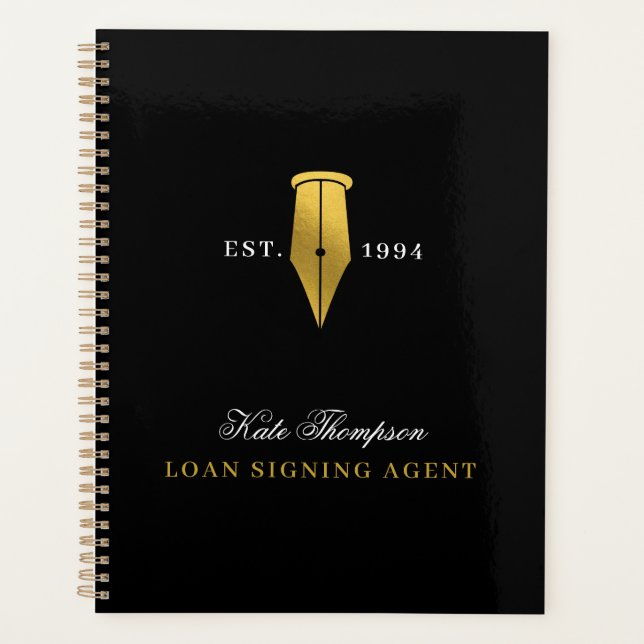 Elegant Notary Public Signing Agent Gold Logo (Devant)