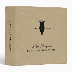 Elegant Notary Public Signing Agent Logo Kraft Binder