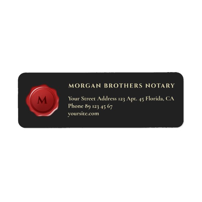 Elegant Notary Public Signing Agent Return Address (Front)