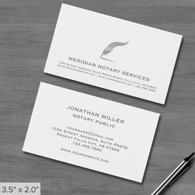 Elegant Notary Service Business Card (Creator Uploaded)