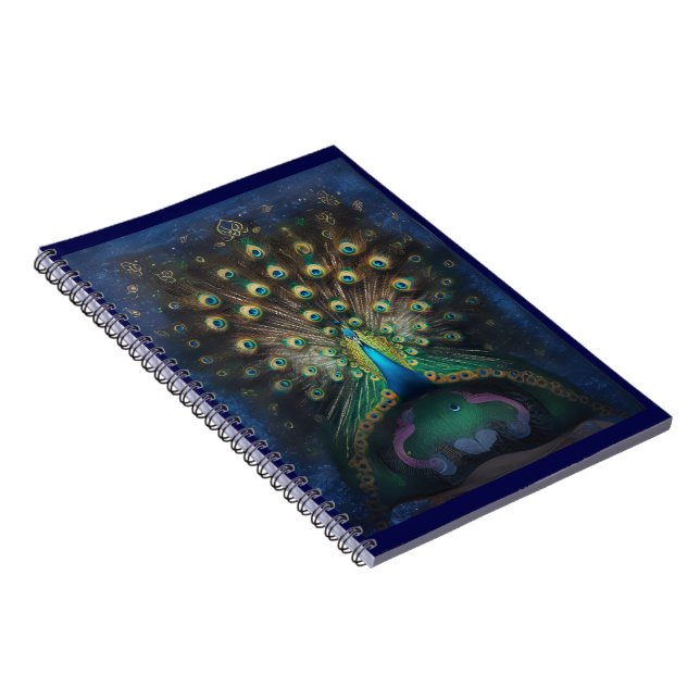 Elegant notebook with a graceful peacock motif (Right Side)