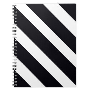 Elegant Notebook with Black & White Stripes