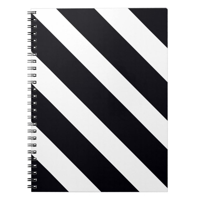 Elegant Notebook with Black & White Stripes (Front)