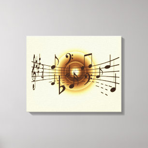 Élégant Notes musicales Toile murale
