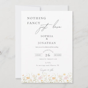 Elegant Nothing Fancy Wedding Invitation