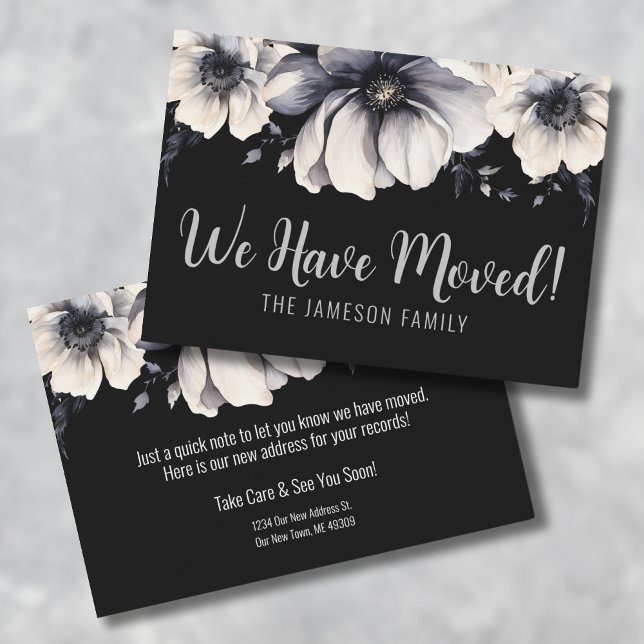 Élégant Nous Avons Déplacé La Carte Annonce (Elegant We Have Moved Announcement Card)