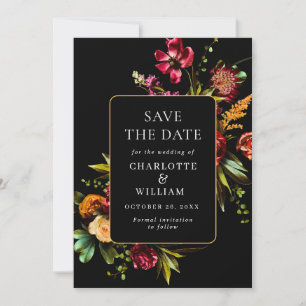 Elegant Nouveau Garden Flowers Wedding Save The Date