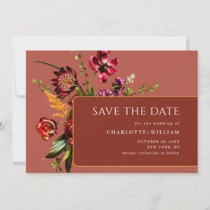 Elegant Nouveau Garden Flowers Wedding Save The Date