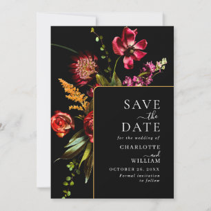 Elegant Nouveau Garden Flowers Wedding Save The Date