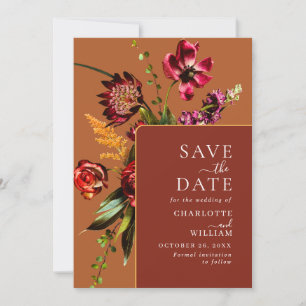 Elegant Nouveau Garden Flowers Wedding Save The Date