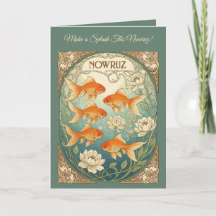 Elegant Nowruz Goldfish Celebration Card