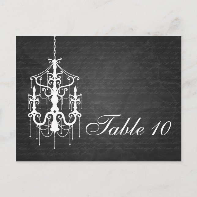 Élégant numéro de table Chandelier noir (Devant)