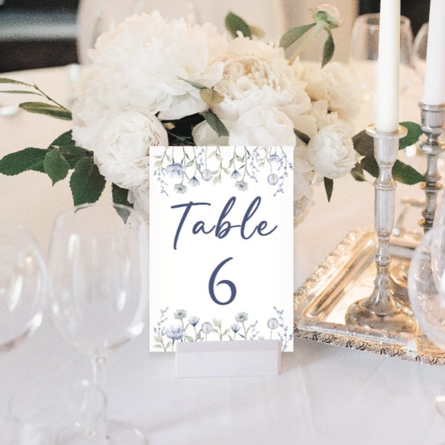 Élégant numéro de table de mariage fleur sauvage b (Créateur téléchargé)