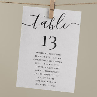 Élégant numéro de table de mariage Hanging Seating