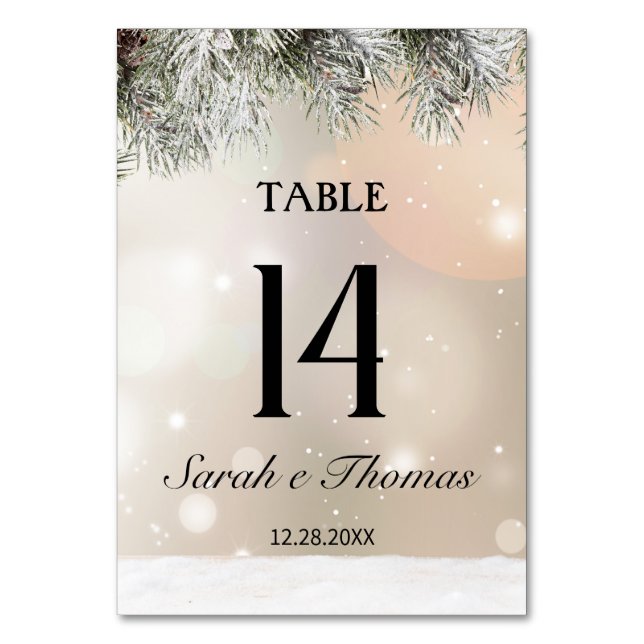 Élégant numéro de table de Noël enneigé (Par défaut)