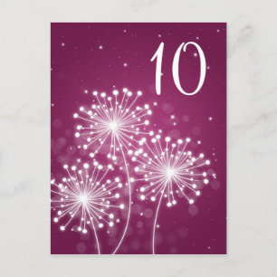 Élégant numéro de table Étincelle Merlot rose