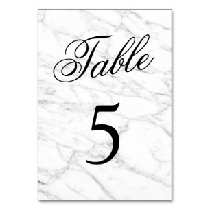 Elégant numéro de table mariage en pierre de marbr