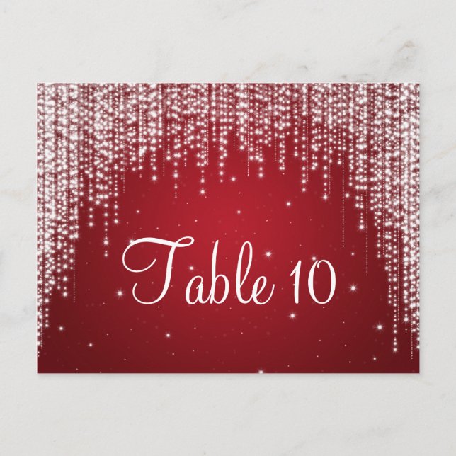 Élégant Numéro de table Nuit Éblouissant Rouge (Devant)