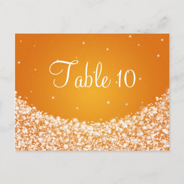 Élégant numéro de table Star Sparkle Orange (Devant)