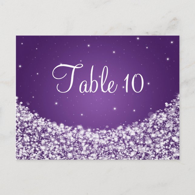 Élégant numéro de table Star Sparkle Purple (Devant)