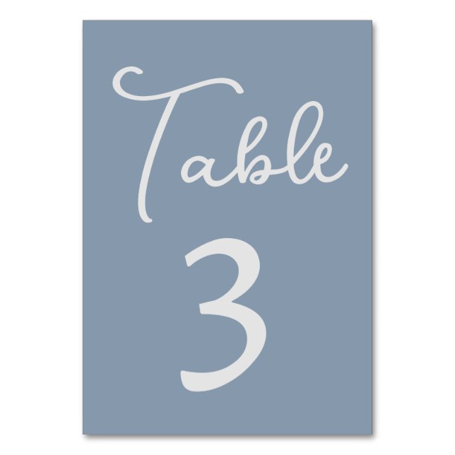 Élégant numéro de table sur Dusty Blue (Par défaut)
