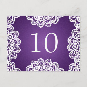 Élégant numéro de table Vintage dentelle pourpre