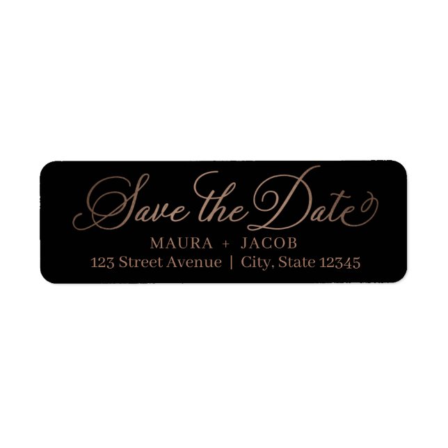 Elegant Nuptial Save The Date Address Label (Front)