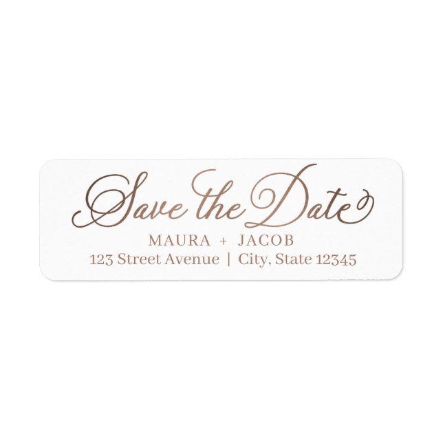 Elegant Nuptial Save The Date Address Label (Front)