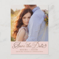 Elegant Nuptial Save The Date Postcard