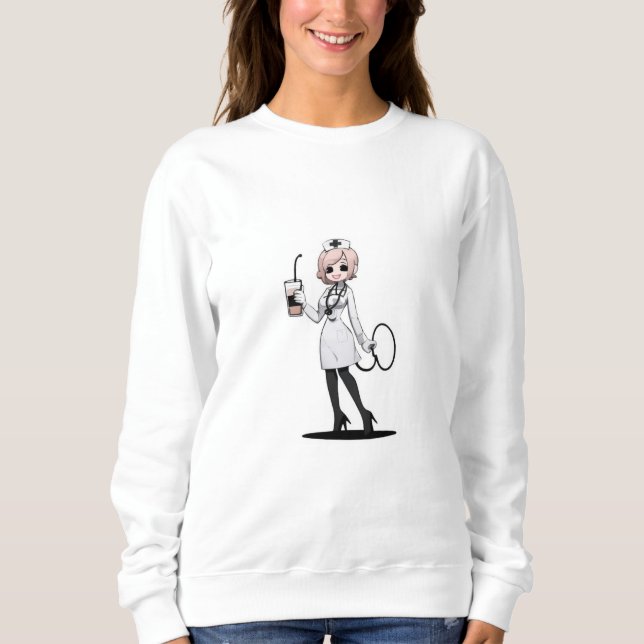 Elegant Nurse Coffee Sweatshirt (Front)