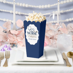 Elegant Nurse Retirement Party Favours Navy Silver Favor Box