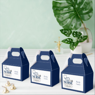 Elegant Nurse Retirement Party Favours Navy Silver Favor Box