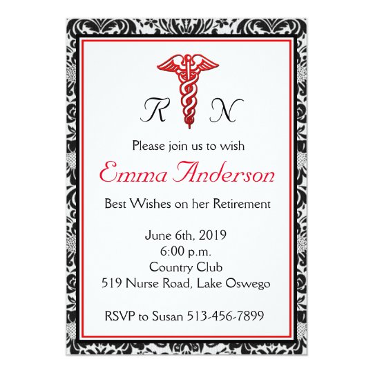 Elegant Nurse Retirement Party Invitation
